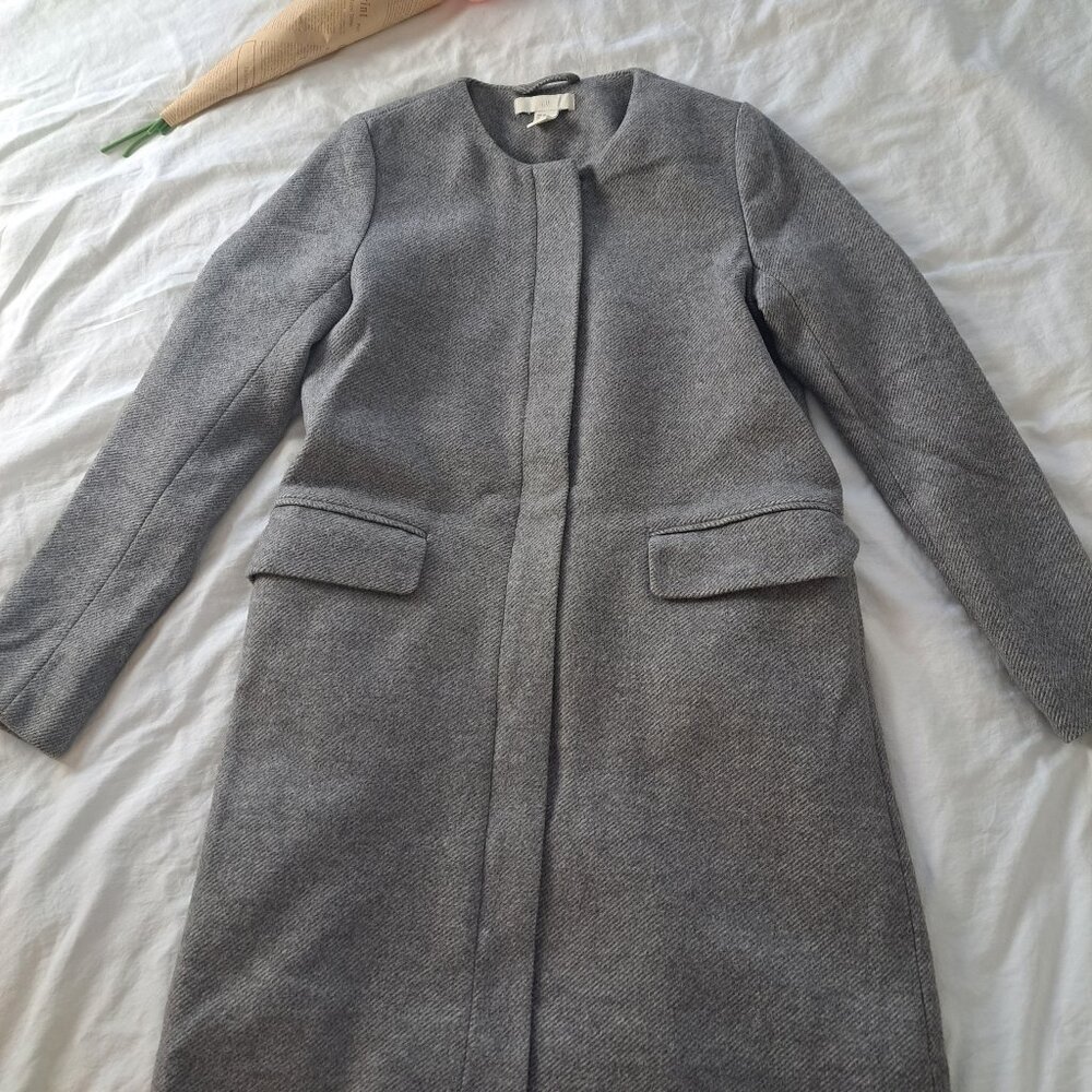 H&M Grey Wool-Blend Winter Coat
